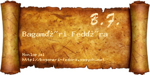 Bagaméri Fedóra névjegykártya